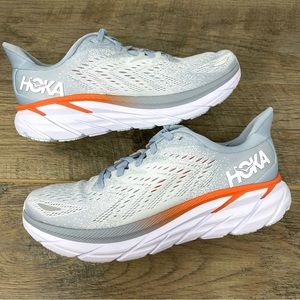 Hoka One One Clifton 8 Running Shoes, Light Blue White — Women’s Size 9 B